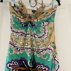 Sky 💯 silk strapless top